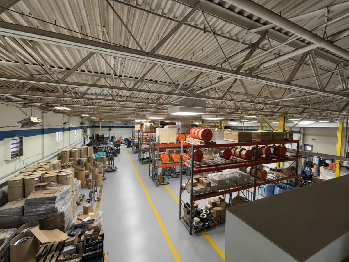 American Wire Works plant floor and warehouse in Folcroft, PA