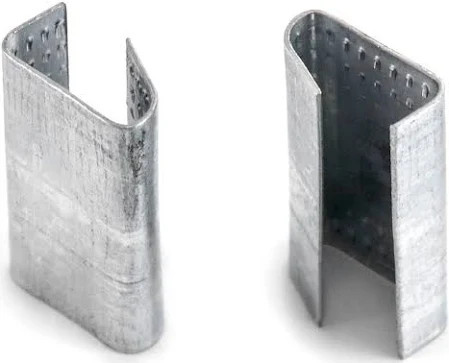Galvanized metal wing seals for banding and strapping applications